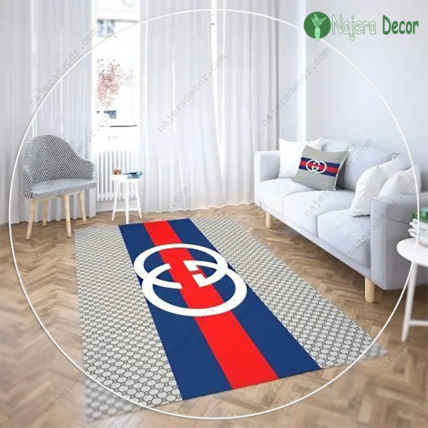 Gucci stripe luxury area rug for living room bedroom carpet home decor mat ozh